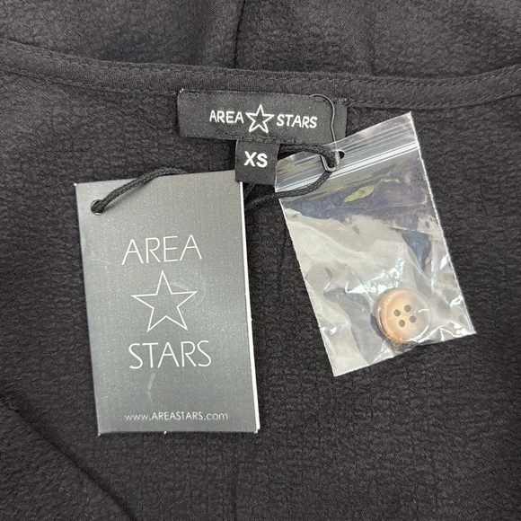 Area Stars Long Sleeve Button Front Belted Jumpsuit Bella Black Size X-Small NWT - Picture 8 of 10